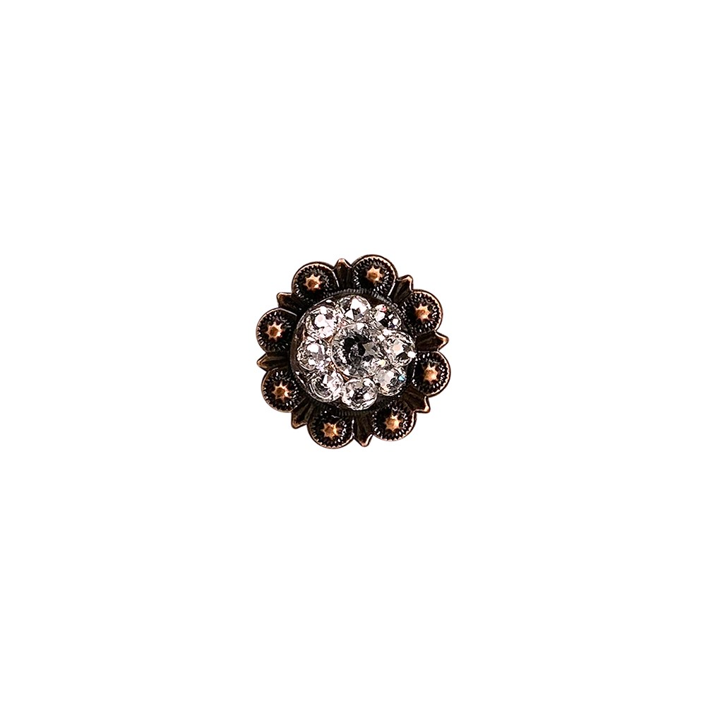 Copper Clear Crystal Conchos Sizes from 1"-3" and Buckles