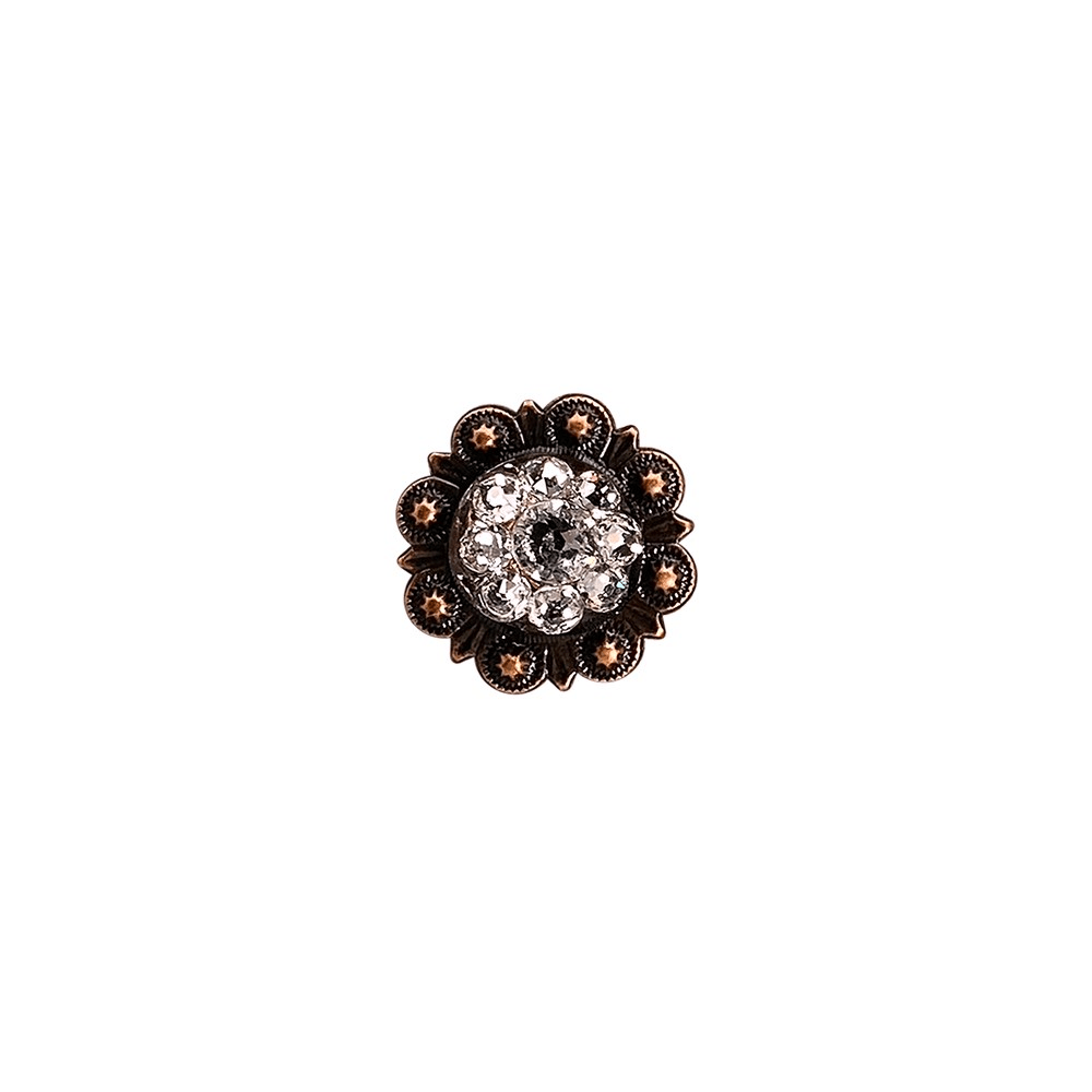 Clear Copper 1" European Crystal Concho