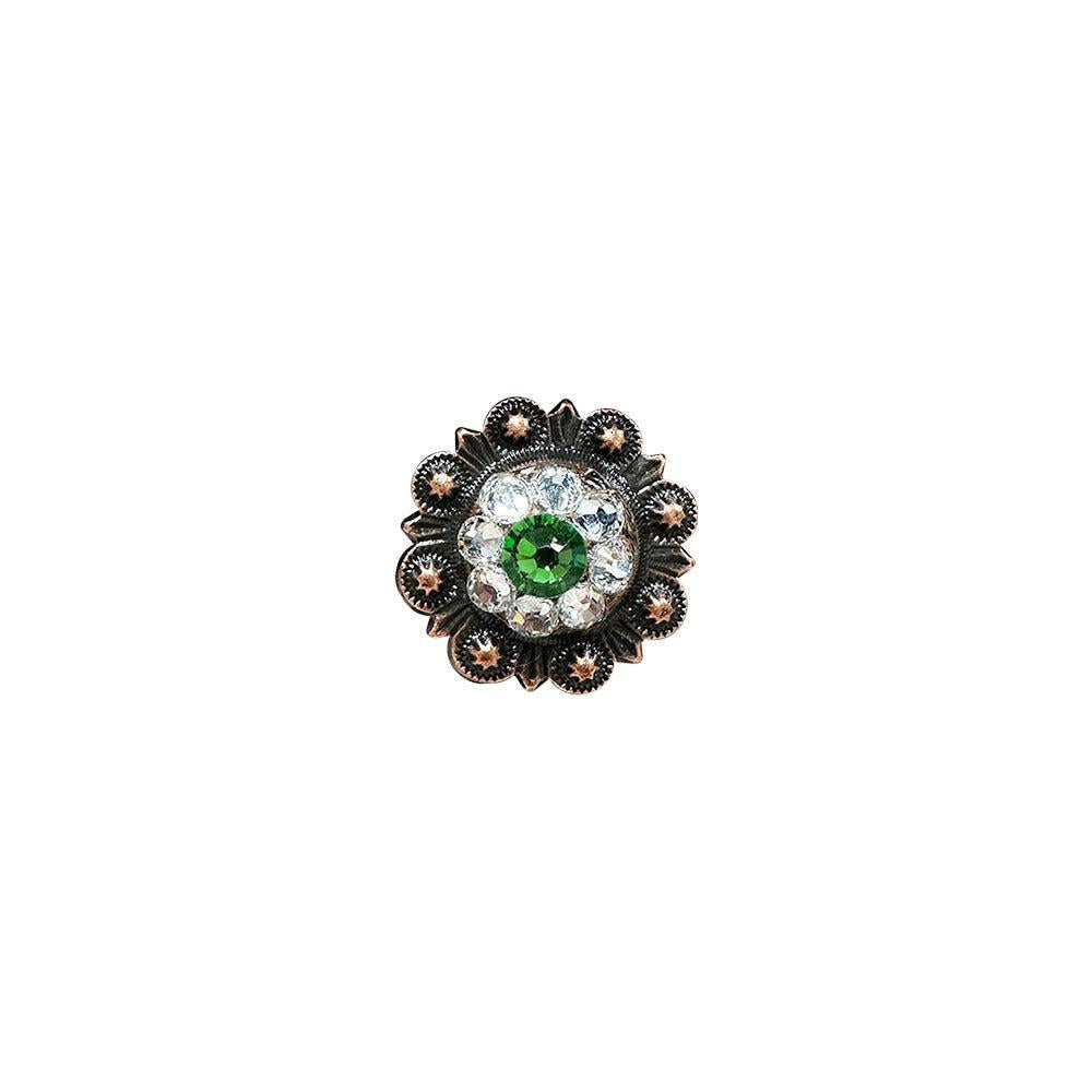 Copper Fern, Clear Crystal Conchos Sizes from 1"-3" and Buckles
