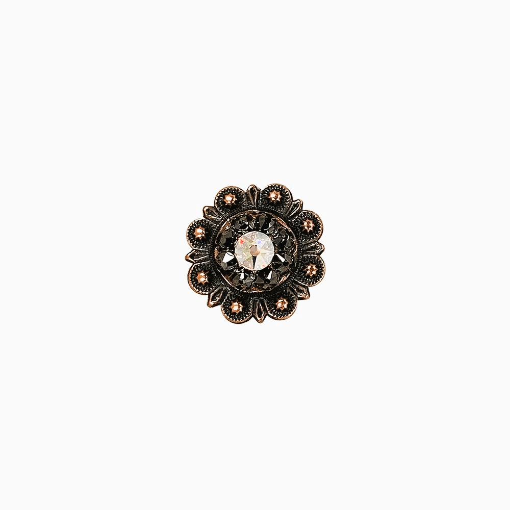 AB &amp; Jet  Copper 1" European Crystal Concho