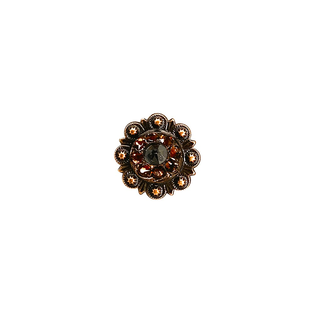Copper Jet - Champagne - Topaz - Crystal Conchos Sizes from 1"-3" and Buckles