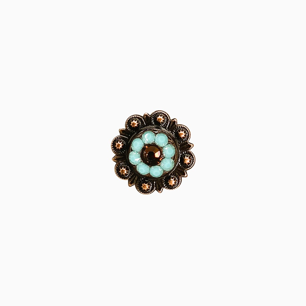 Copper Topaz - Turquoise - AB - Crystal Conchos Sizes from 1"-3" and Buckles