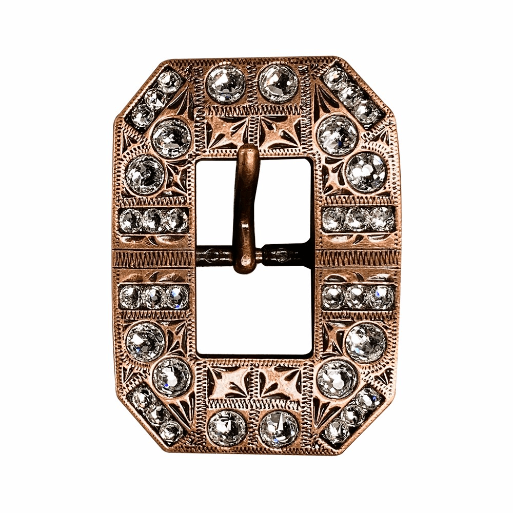 Clear Copper European Crystal Square Cart Buckle