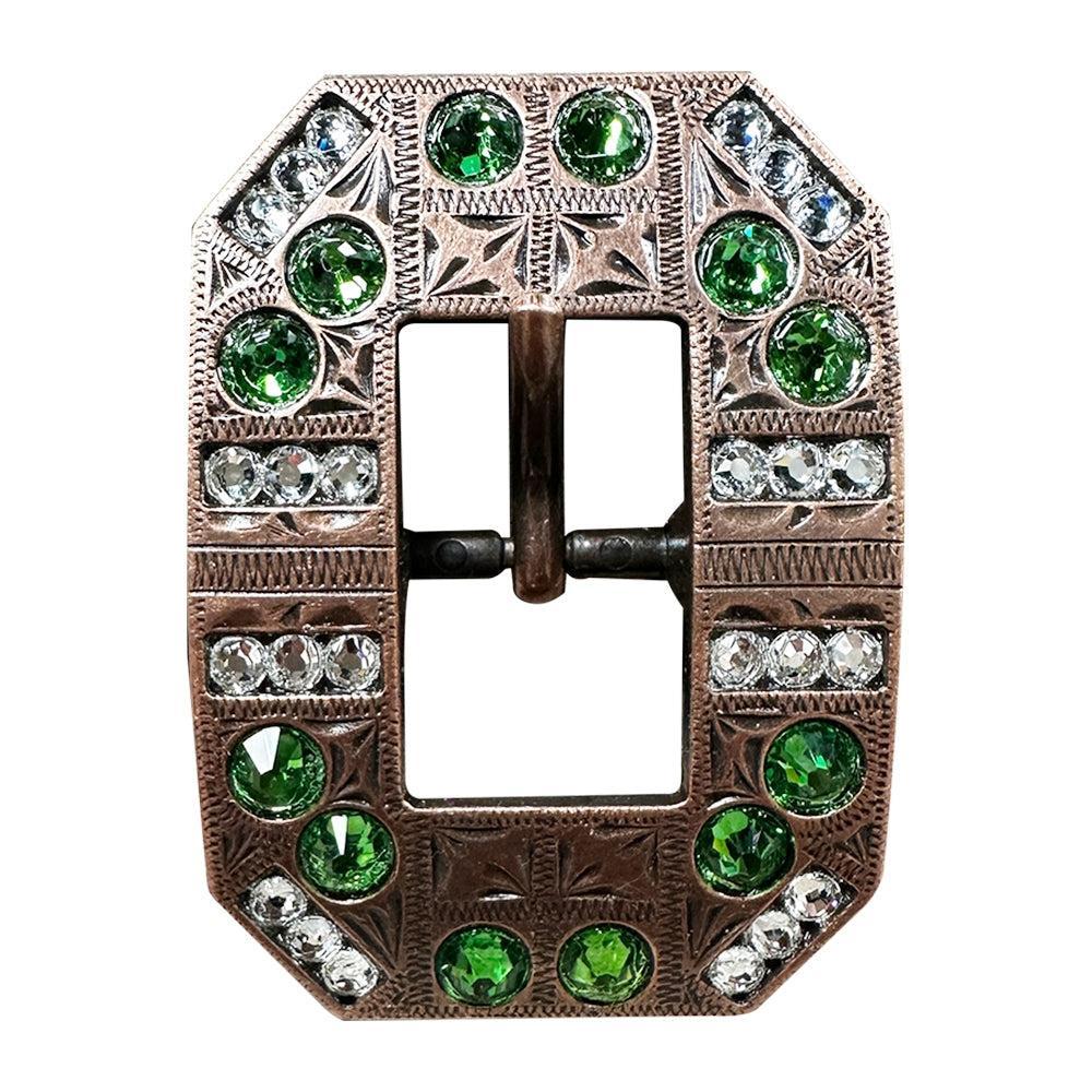 Copper Fern, Clear Crystal Conchos Sizes from 1"-3" and Buckles
