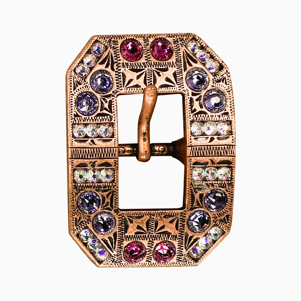 Copper Fuchsia - AB - Lilac Crystal Conchos Sizes from 1"-3" and Buckles