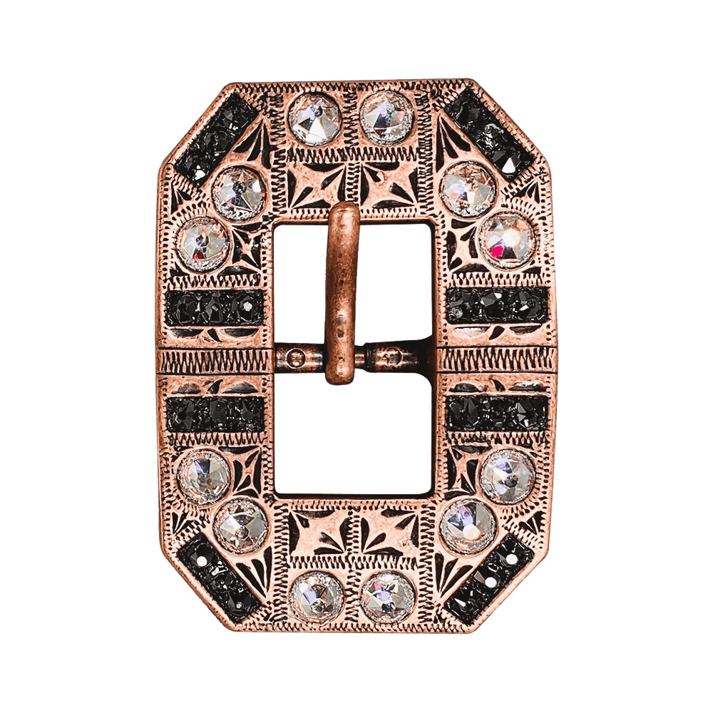 AB &amp; Jet Copper European Crystal Square Cart Buckle
