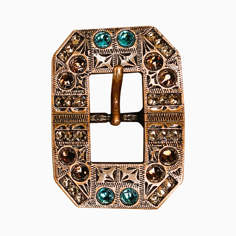 Copper Teal - Champagne - Topaz - Crystal Conchos Sizes from 1"-3" and Buckles