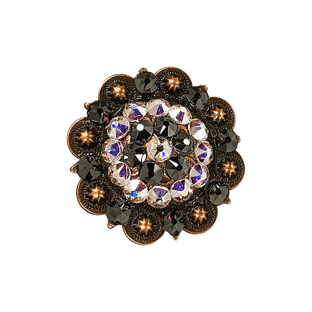 AB &amp; Jet Copper 2" European Crystal Concho