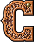 Monogrammed Initial Western Leather Look Saddle Longhorn Cowboy Cowgirl Kitchen Dish Towels Made in America