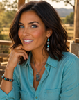 Western Fashion Navajo Pearl and Turquoise Stretch Bracelet
