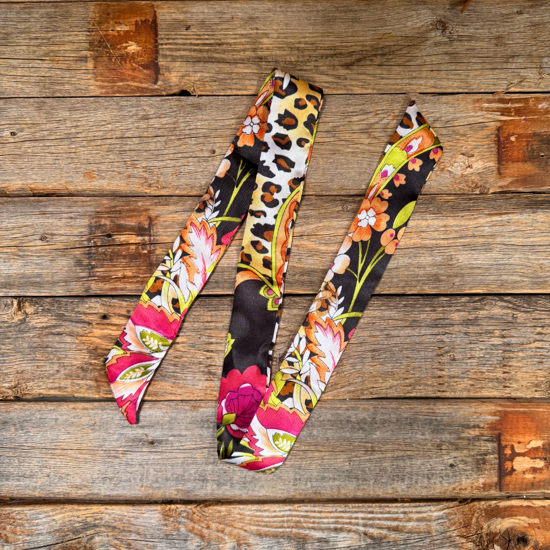 Yellow and Black Western Skinny Mini Wild Rag Scarf / Cowgirl Necktie 