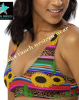 Yeehaw Sunflower Serape Cactus Bikini Top