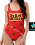 Yeehaw Howdy Cowboy One-Piece Swimsuit