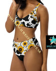 Yeehaw Cow Print Sunflower Bikini