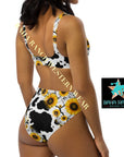Yeehaw Cow Print Sunflower Bikini