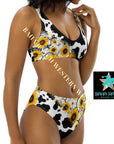 Yeehaw Cow Print Sunflower Bikini