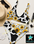 Yeehaw Cow Print Sunflower Bikini