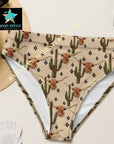 Yeehaw Longhorn Ranch Cactus Bikini Bottom