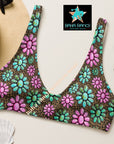 Yeehaw Pink Turquoise Cowgirl Bikini Top