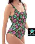 Yeehaw Pink Turquoise Cowgirl One-Piece Swimsuit