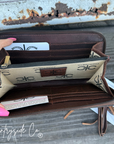 Adeline Cowhide Tooled Leather Wallet Wristlet