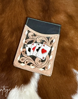 Gambler Tooled Leather Credit Card Holder