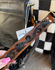 Bandit Checkered Buckle Fringe Purse