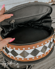 Marfa Leather Checkered Canteen Purse
