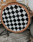 Marfa Leather Checkered Canteen Purse