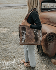 Lucille Cowhide and Tooled Leather Tote  Bag