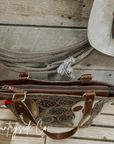 Lucille Cowhide and Tooled Leather Tote  Bag