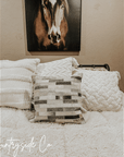 Patchwork Cowhide Throw Pillow Cover