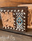 Beaded Cross Leather Men's Wallet