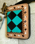 The Tag Along Checkered Mini Wallet Keychain
