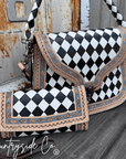 Zadie Checkered Tooled Leather Wallet