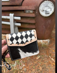 Cassie Checkered Wallet Wristlet