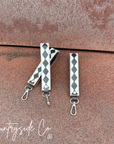 Checkered Leather Keychain Wristlet