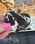 Heart Cowhide Keychain