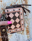 The Saddle Bum Checkered Mini Wallet Keychain