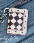 The Saddle Bum Checkered Mini Wallet Keychain