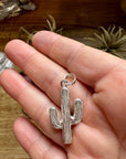 Cactus Pendant with White Opal – Sterling Silver – Fits 4mm Pearls