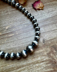 20 1/2 inch graduated 10 to 14 mm Sterling Silver Pearls necklace
