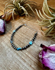 Golden Hill Turquoise Bracelet – 5mm Sterling Silver Pearls