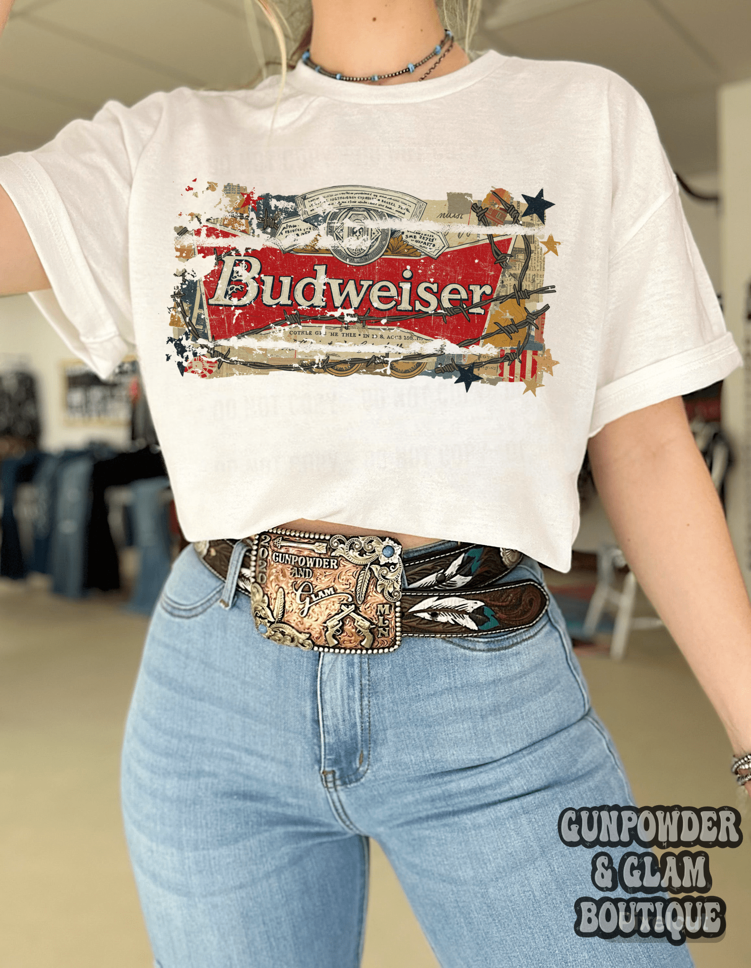 Barbed Wire Bud Tee or Crewneck