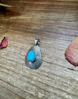 Teardrop Pendant - sterling silver with Kingman turquoise