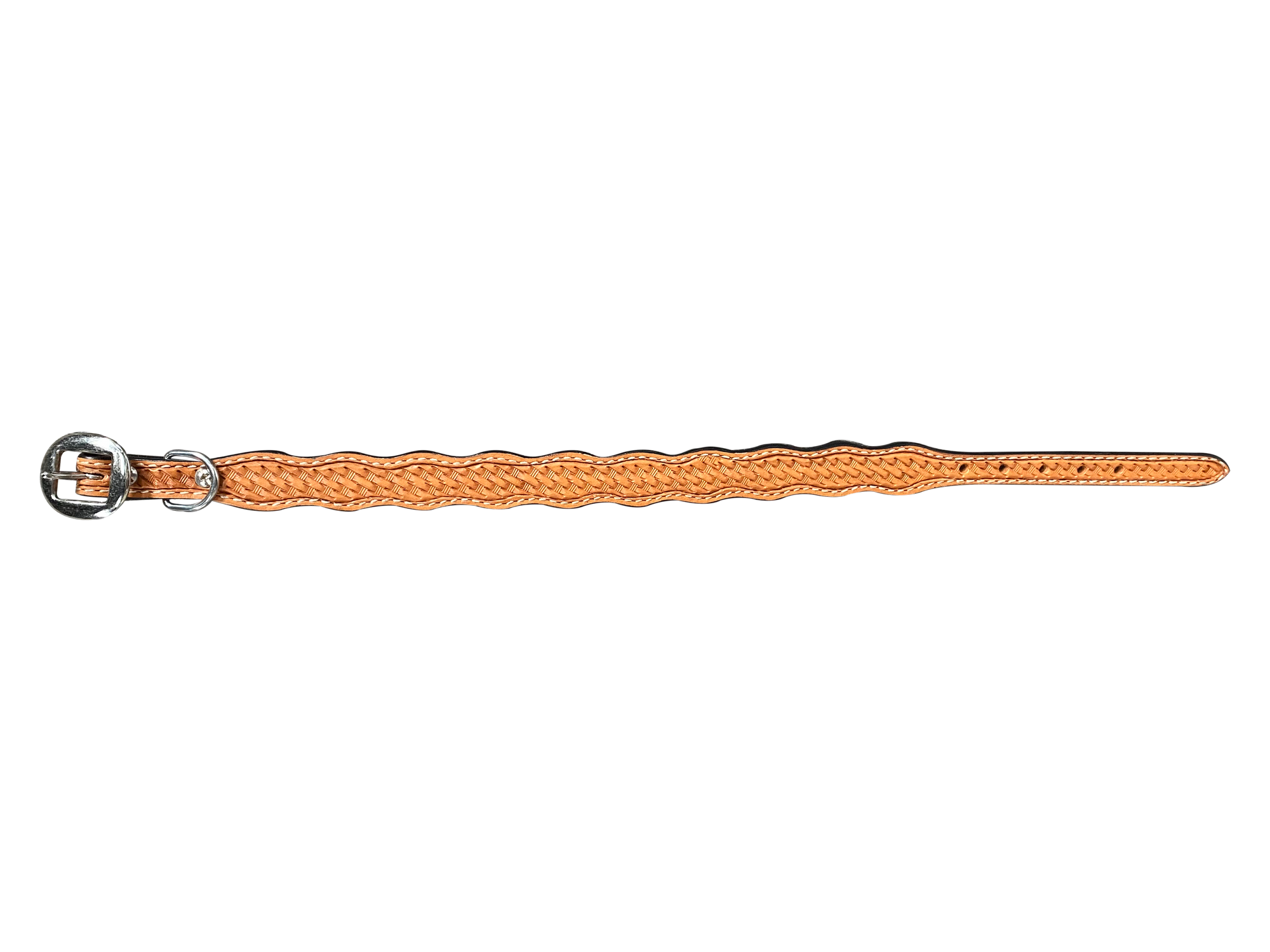 Light Oil Basketweave Dog Collar