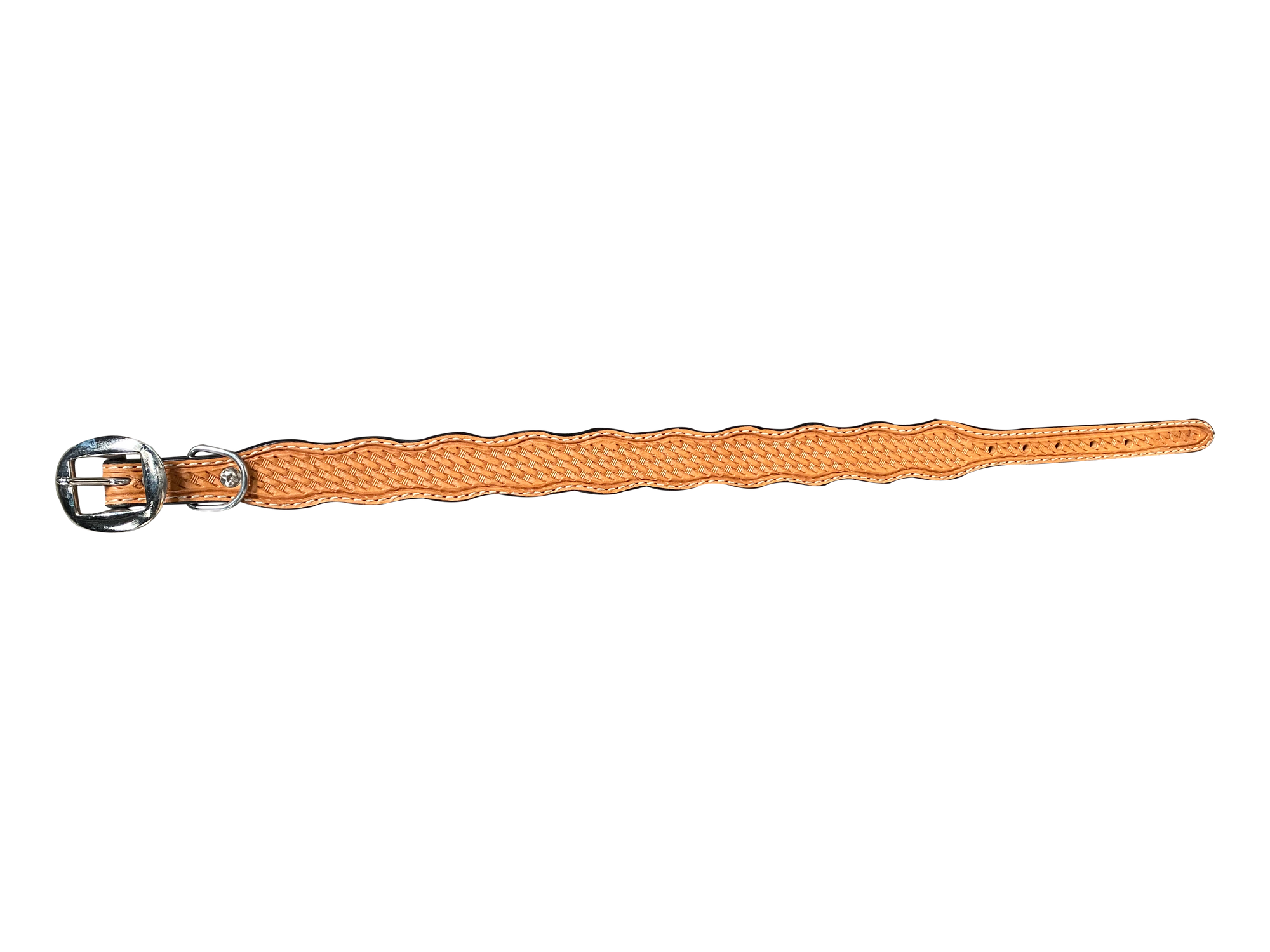 Light Oil Basketweave Dog Collar