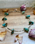 22” Chunky Turquoise & Dark Brown Shell Heishi Necklace