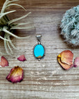 Oval Pendant - Kingman Turquoise & Sterling Silver