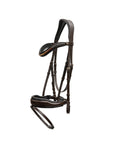The Sarah - Maple Brown Leather Snaffle Bridle with Removable Flash